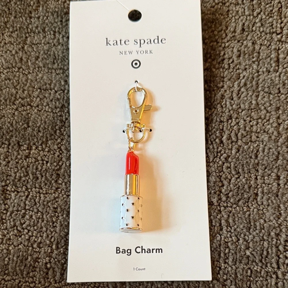 Lipstick Bag Charm Keychain - kate spade new york x Target Cream/Black/Red